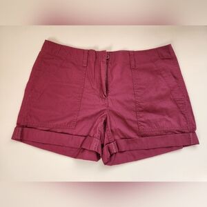 NWT LOFT Outlet Cuffed Cargo Short in Wine